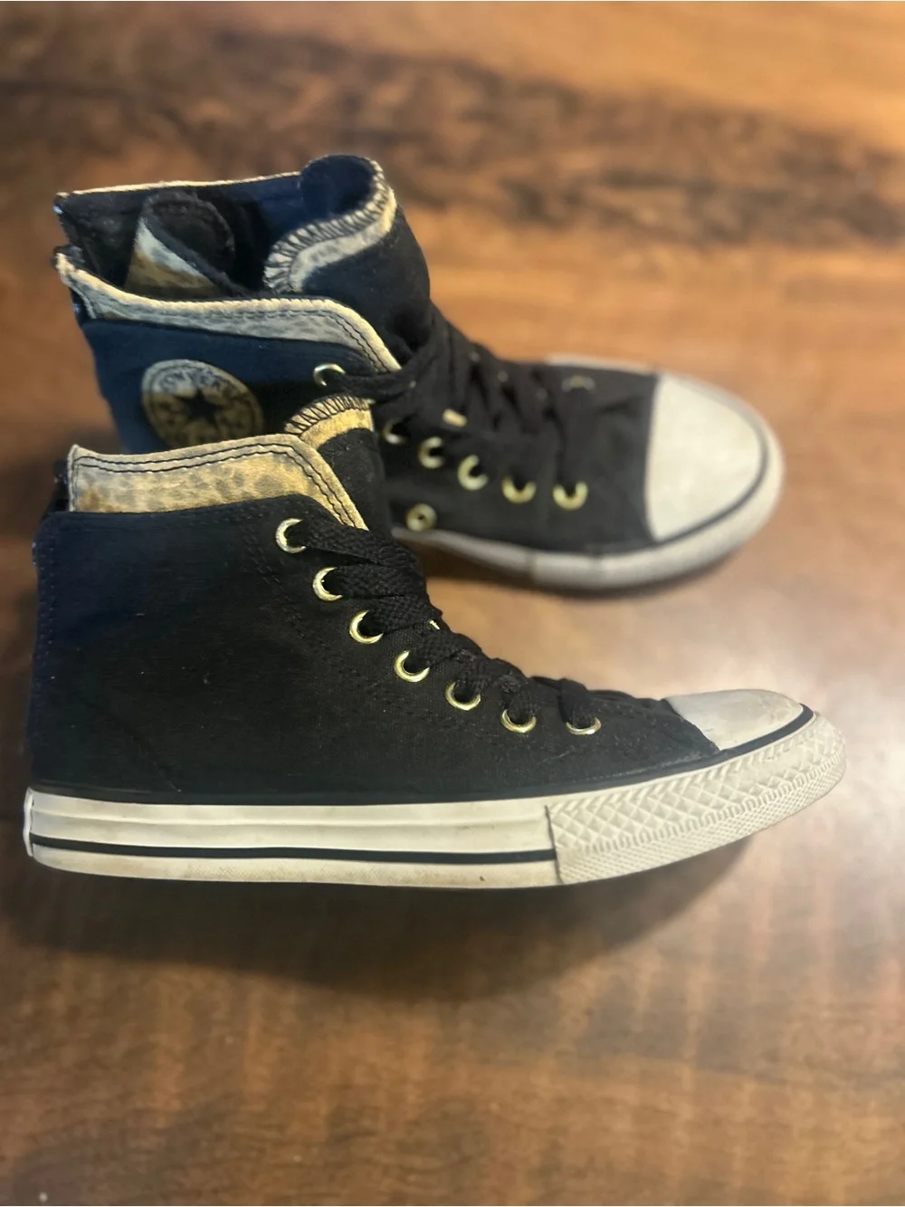 Converse Chuck Taylor All Star Back Zip Hi GS Leopard Shoes
